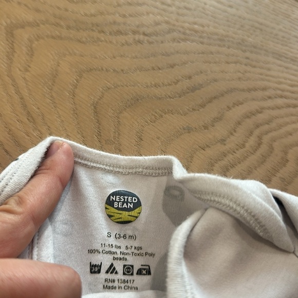 Nested Bean Zen Sack Bodysuit Classic Size Small (3-6 Months) set of 2 - Picture 10 of 10